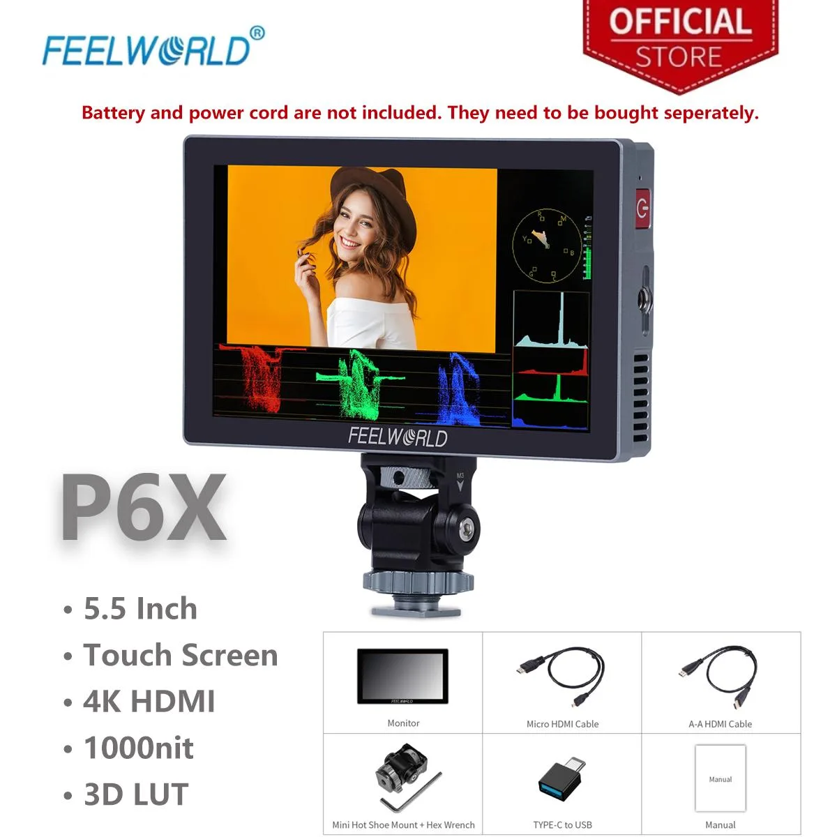 Feelworld Feelworld P6X 5.5 inch 1000nit camera accessory — product photo
