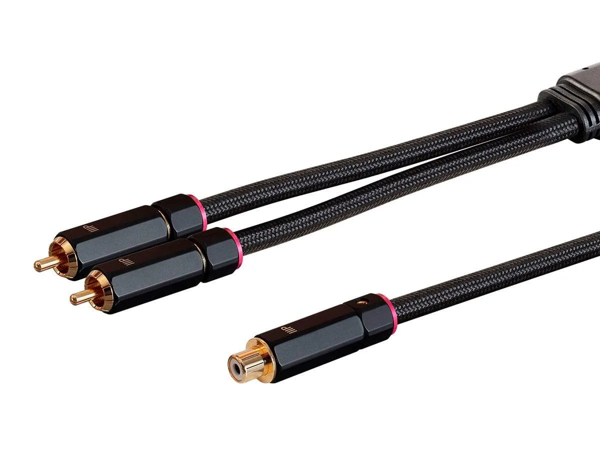 Monoprice Inc. Monoprice 138079 2-Male to 1-Female RCA Y-Adapter 1 ft Black Onix Series — product photo