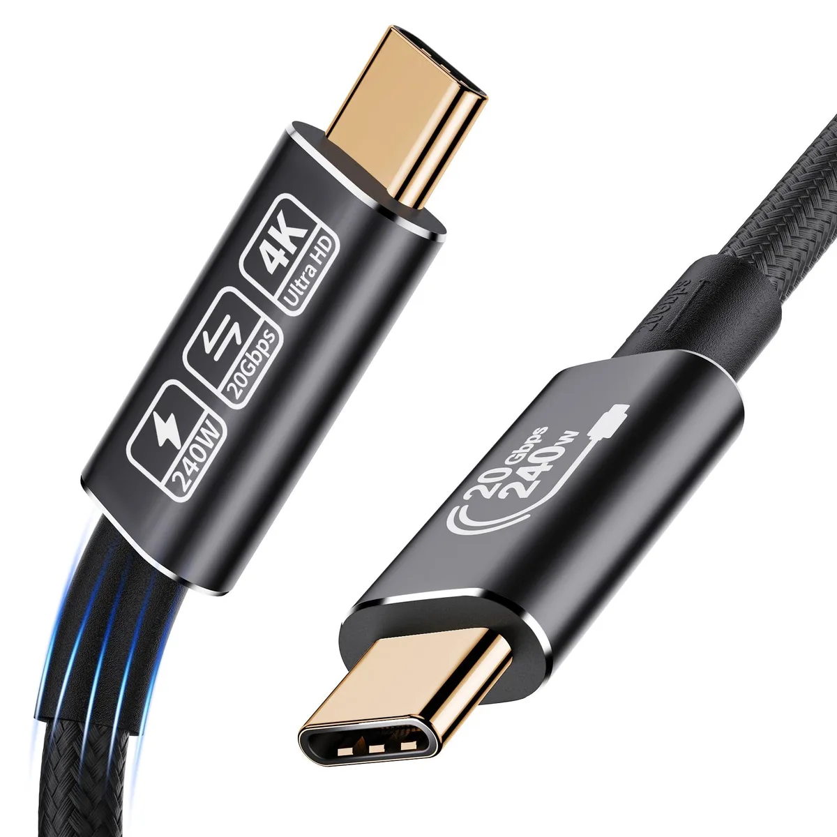 Vszerda Vszerda USB-C to USB-C Cable 3.3ft 20Gbps 240W PD Nylon Braided — product photo