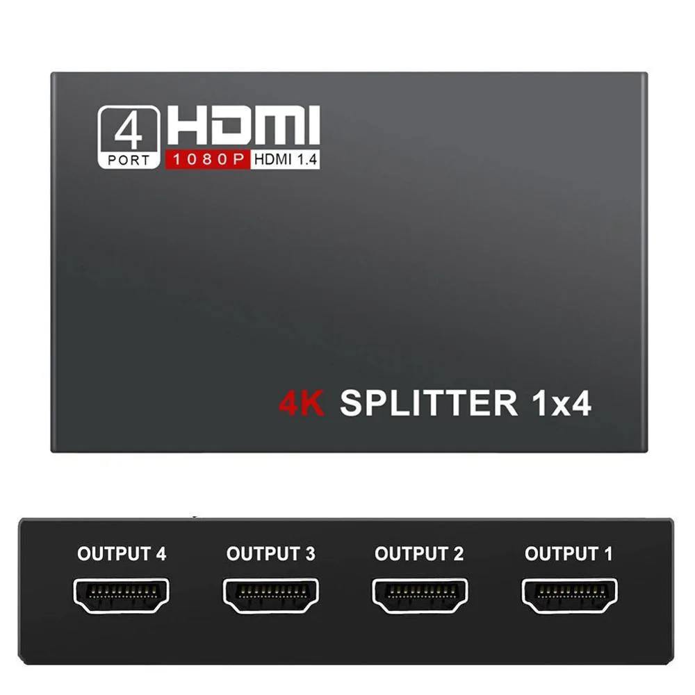 WRIARICH WRIARICH XQ-001 1x4 HDMI Splitter 4K@30Hz HDCP 1.4 Metal Black — product photo
