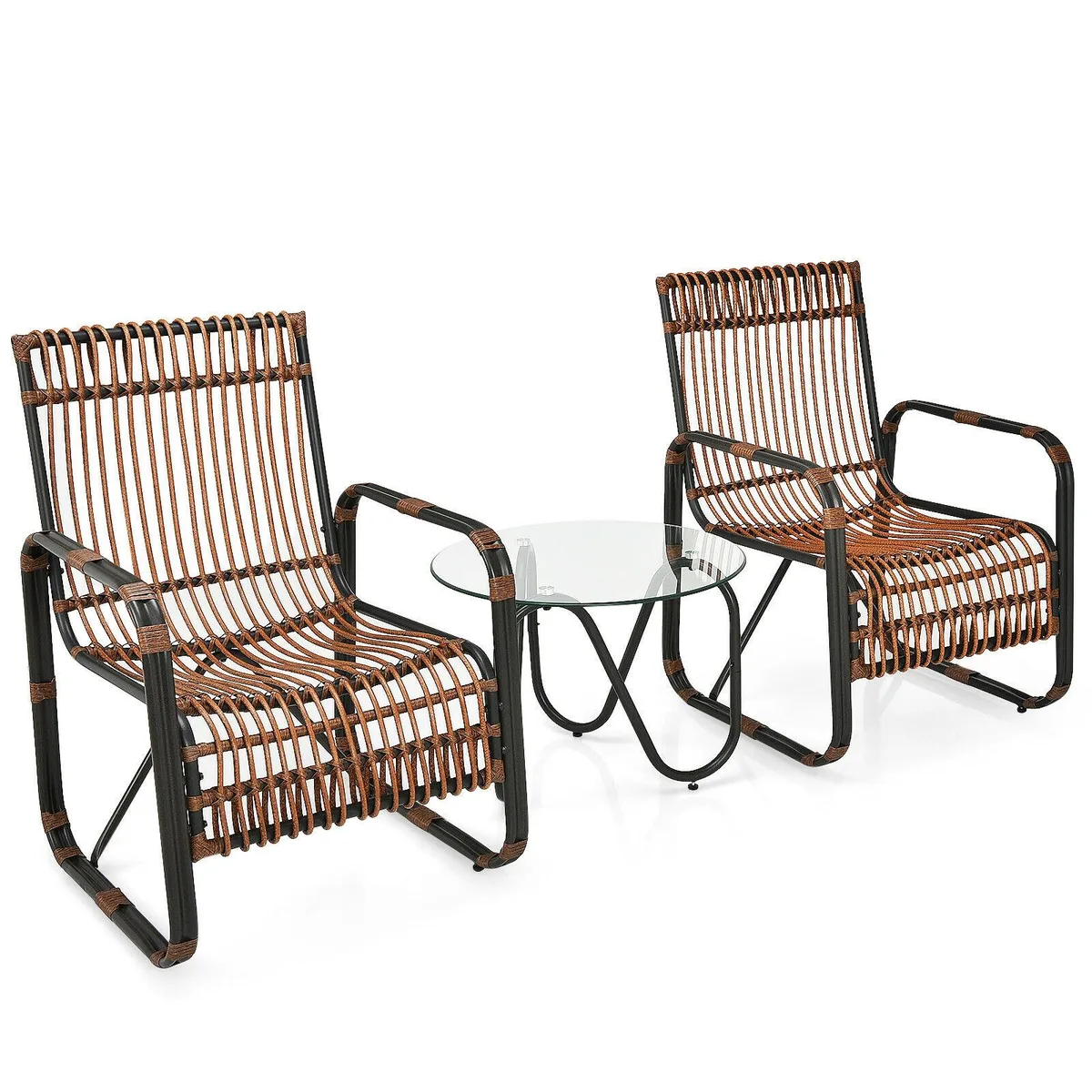 SlickBlue SlickBlue 3-Piece Patio Rattan Furniture Set Brown — product photo