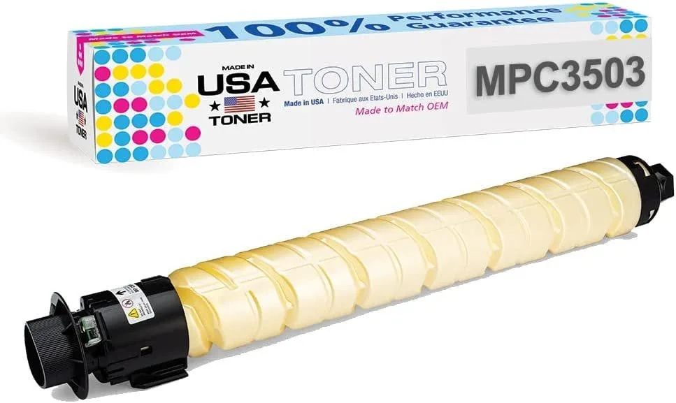 MADE IN USA TONER MADE IN USA TONER Yellow Toner Cartridge for Ricoh MP C3003 C3004 C3504 18000 pages — product photo
