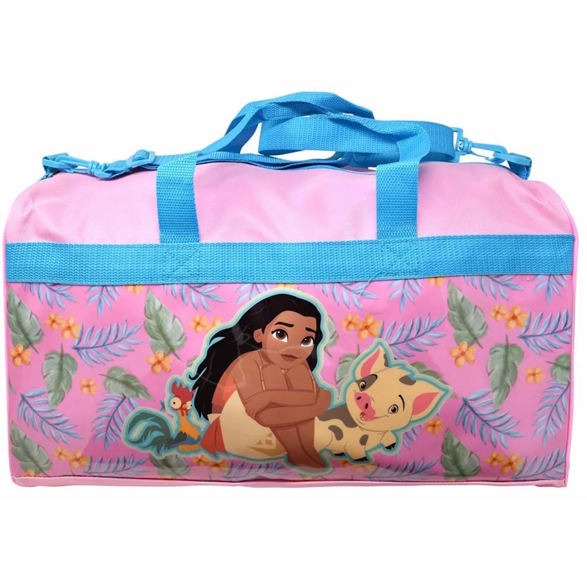 Black Disney Moana duffle bag, 600D polyester with printed PVC side panels