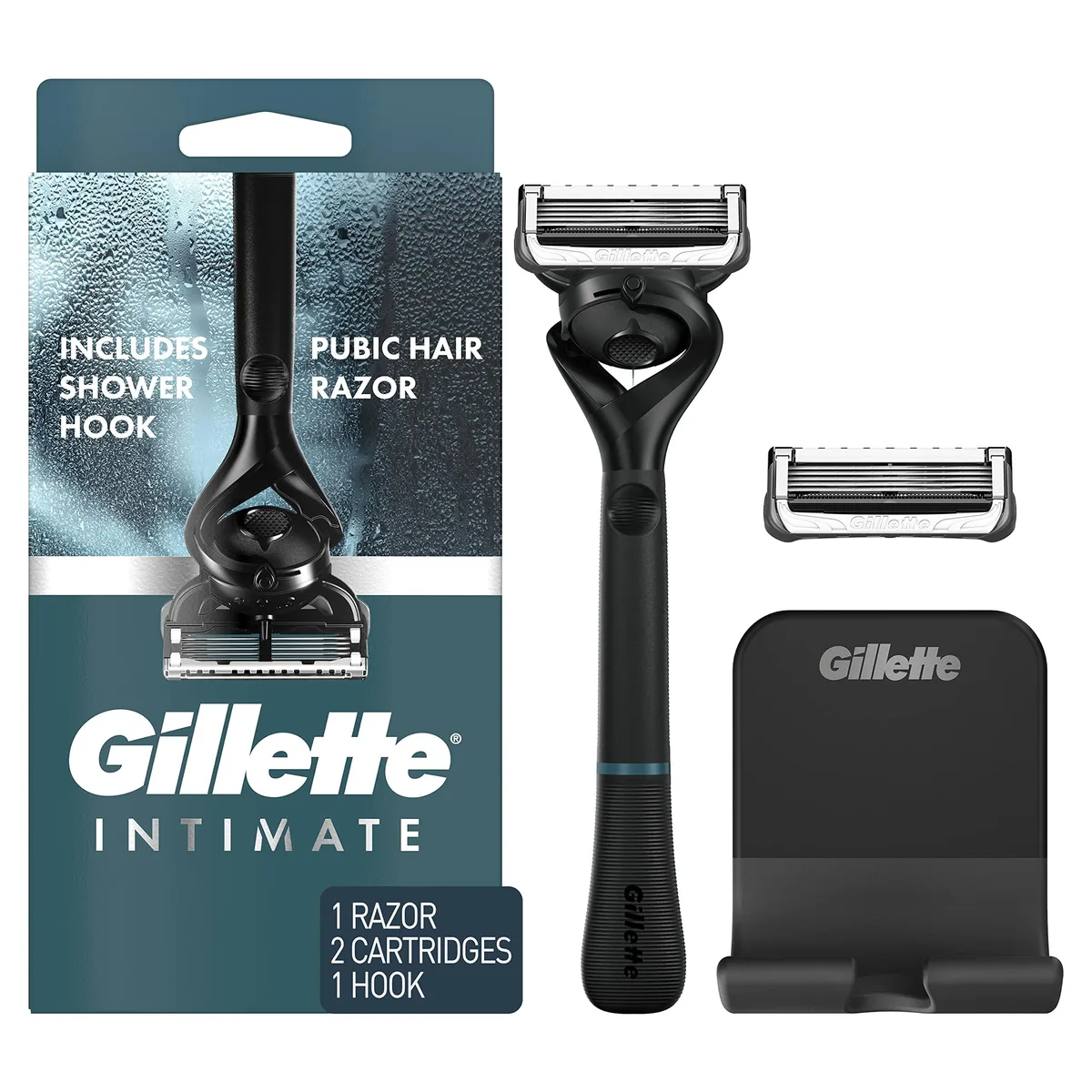 Black men's shaver with five heads and non-slip handle