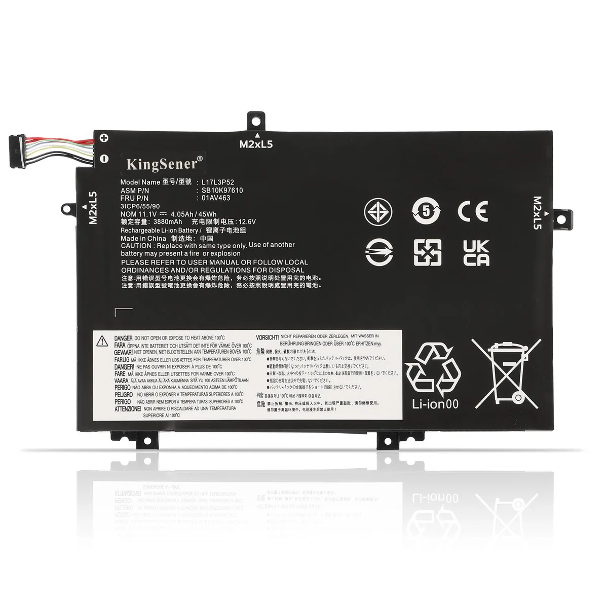 KingSener KingSener L17L3P52 11.1V 4050mAh 45Wh laptop replacement part — product photo