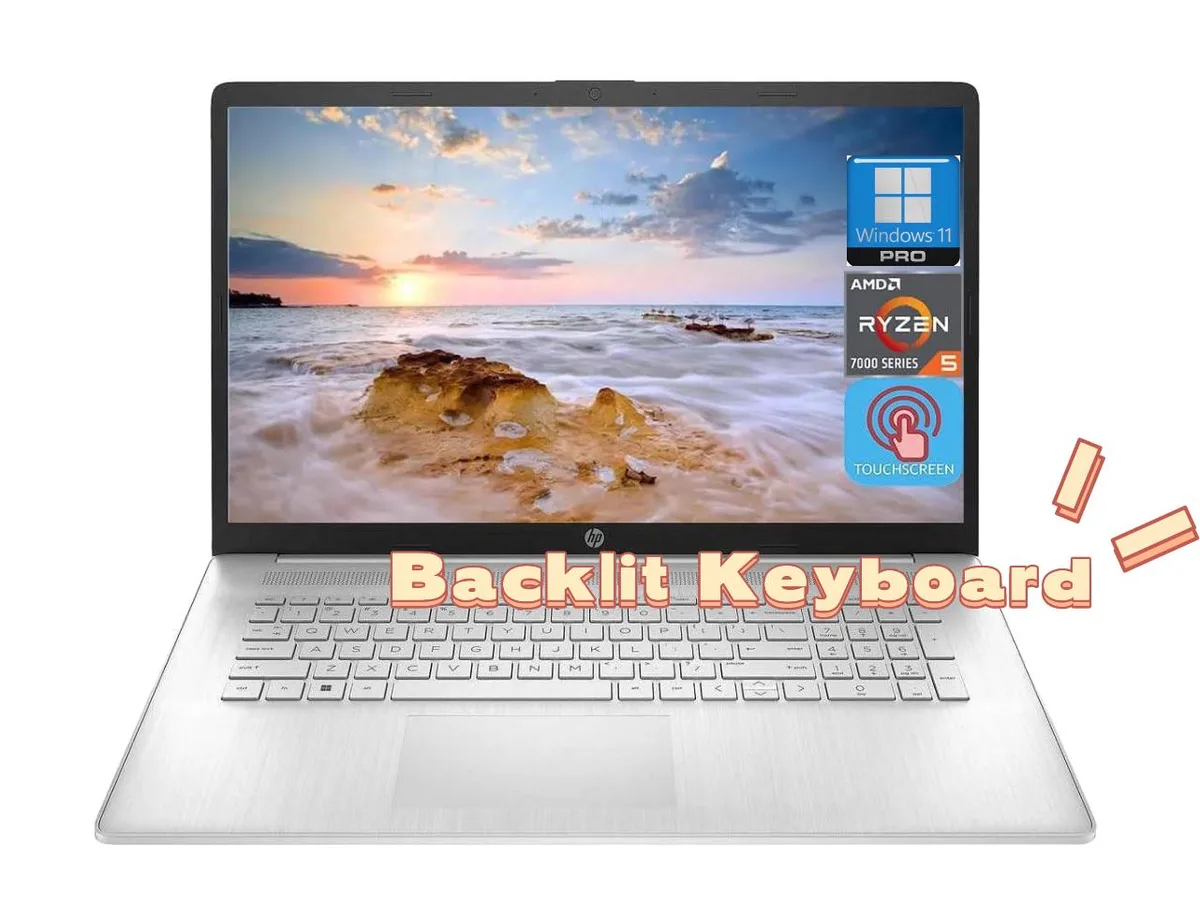 HP HP 17.3" Touchscreen Laptop Ryzen 5 7530U 32GB 512GB Silver — product photo