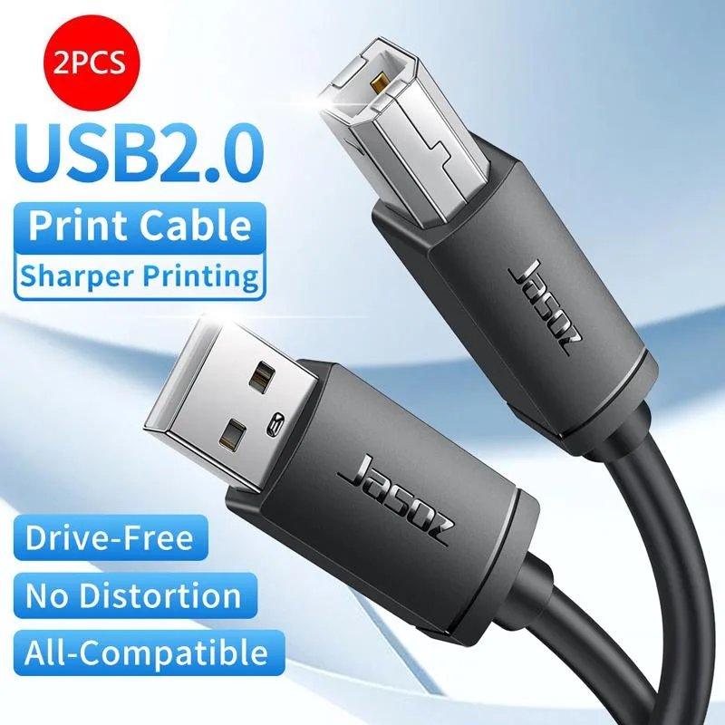 AUBEAMTO AUBEAMTO D105 USB 2.0 Printer Cable Type A Male to B Male 16.4ft 2-Pack — product photo