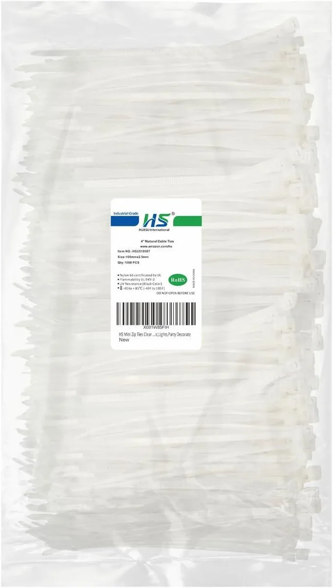 Ennovor Ennovor Mini Zip Ties 4 Inch 1000 Pack White — product photo