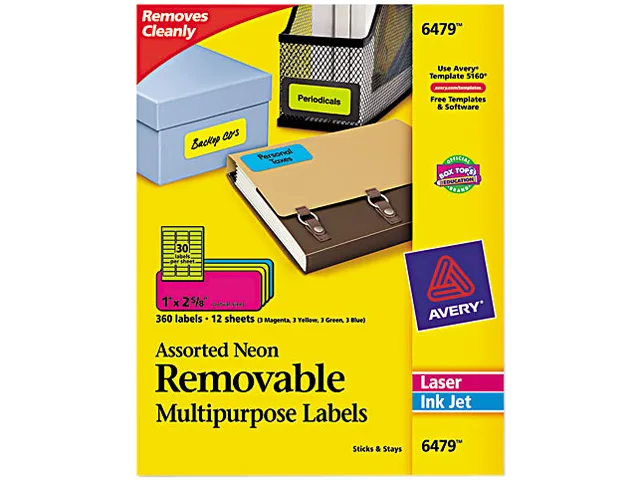 Avery Avery 6479 High-Visibility Removable ID Labels Neon 360 Pack — product photo