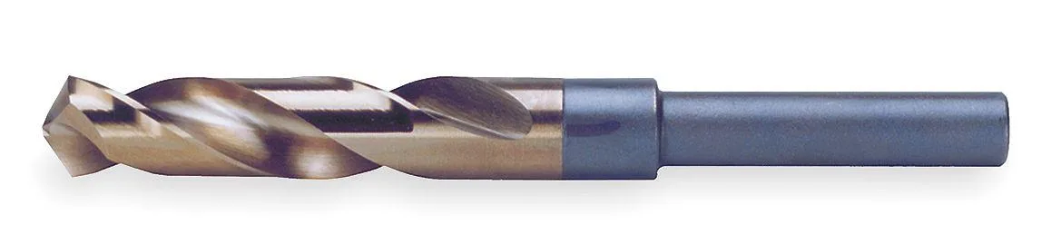 Chicago-Latrobe 53440 cobalt drill bit, straw bronze finish, 118 degree point, reduced shank