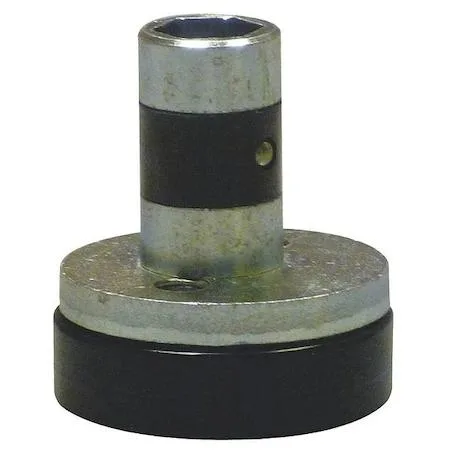 Black and silver steel push disk, snap-on style, 1 1/8 in long