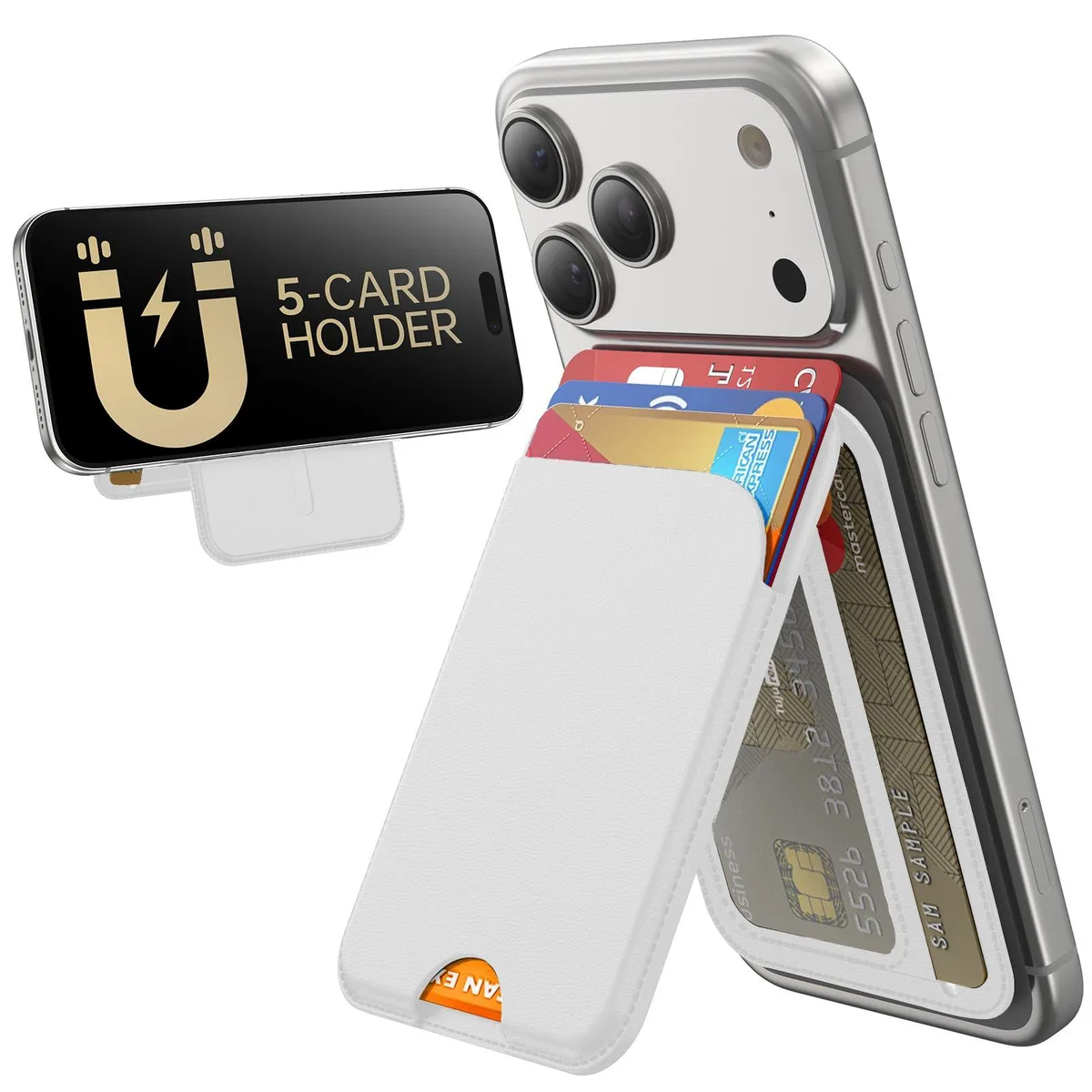 Viator Gear Standwallet MagSafe Wallet 5 Cards Stand White — product photo