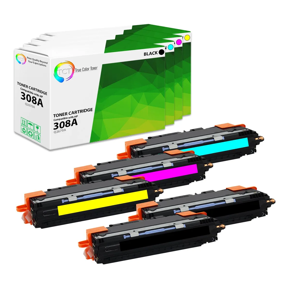 True Color Toner True Color Toner 308A 309A 5-pack toner cartridge — product photo