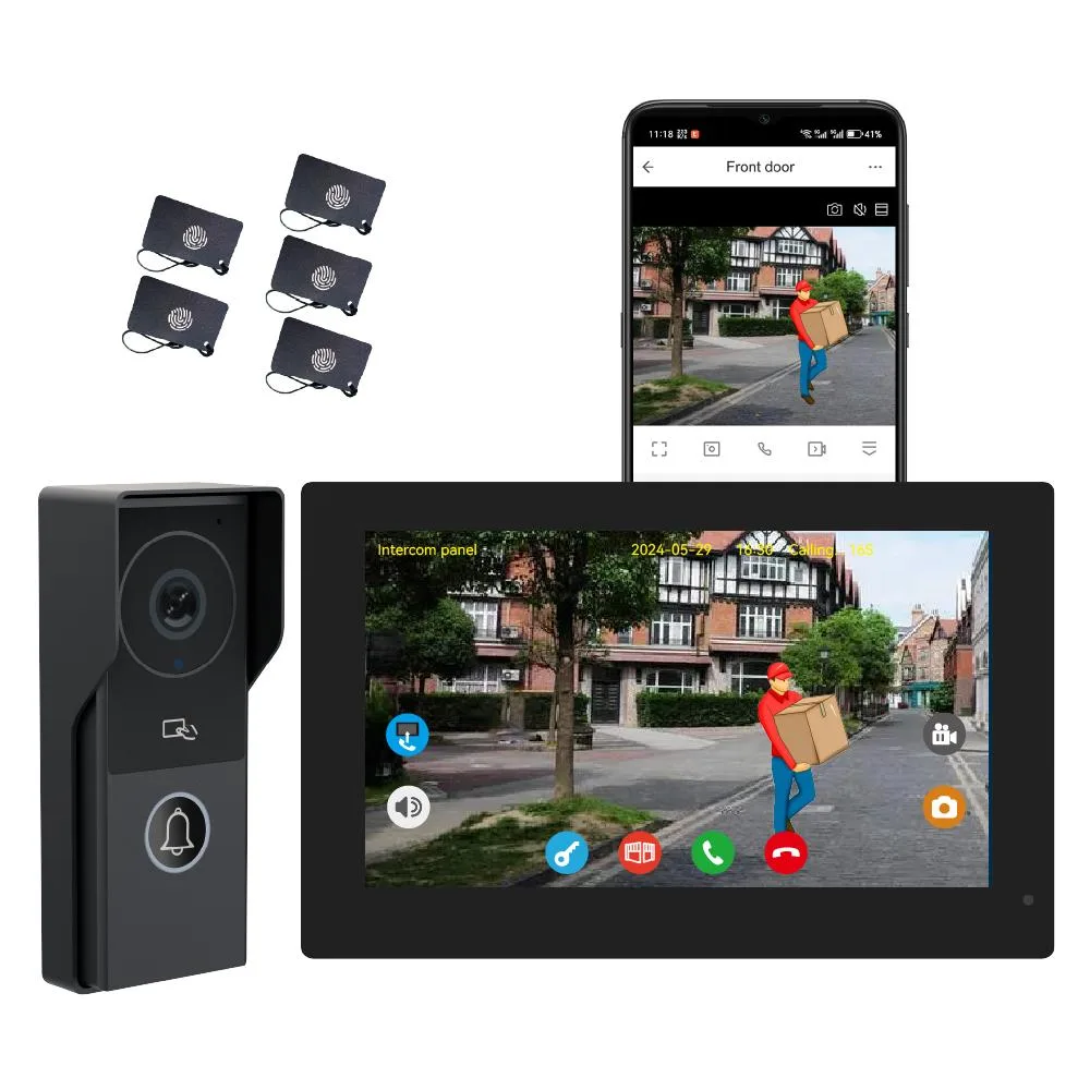 visiPower visiPower 2-pin Wired 2MP 7" WiFi Video Doorbell Intercom System Black — product photo