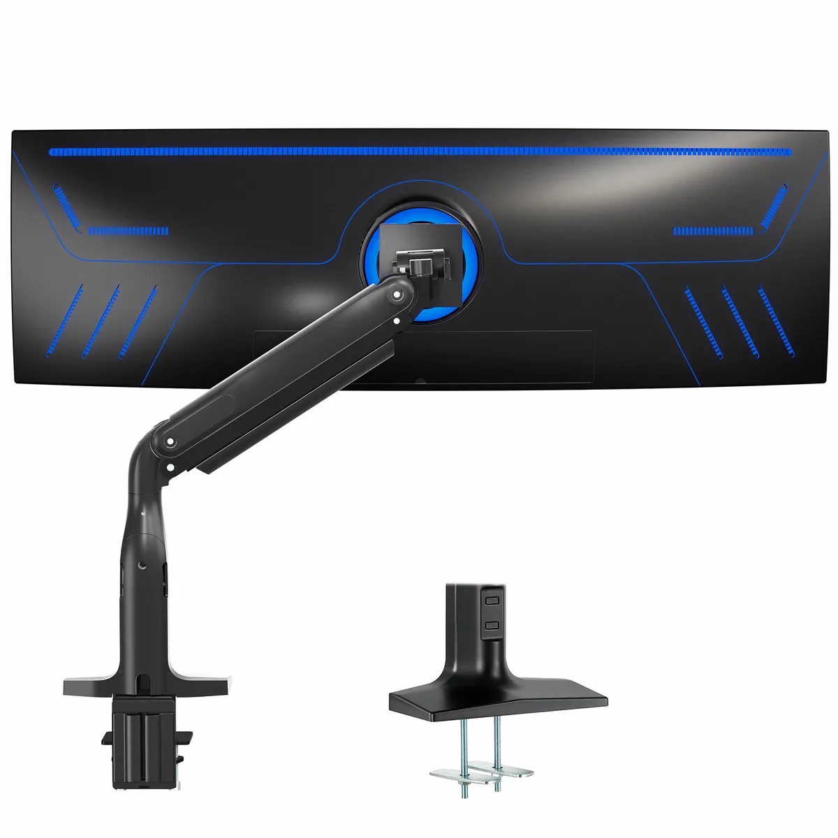 VIVO VIVO Single Ultra Wide Monitor Pneumatic Spring Desk Mount Stand, Max VESA 200x100 — product photo
