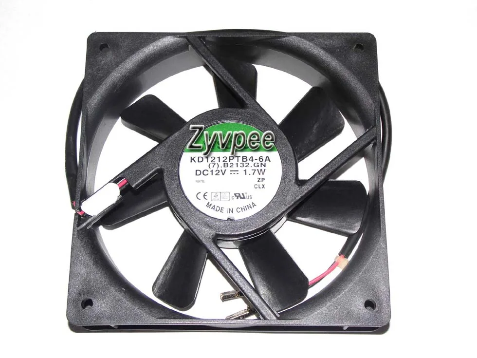 Zyvpee Zyvpee KD1212PTB4-6A 120mm case fan 1600 RPM 1.7W 2-wire ball bearing black — product photo