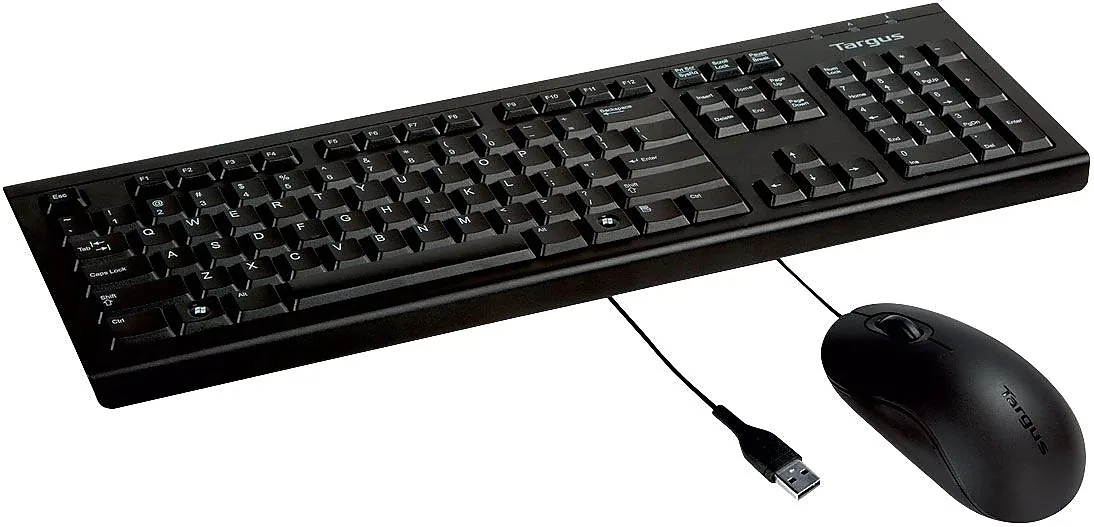 Targus Targus BUS0067 USB Wired Keyboard and Mouse Bundle — 104 Key, Optical 3-Button Mouse, Black — product photo