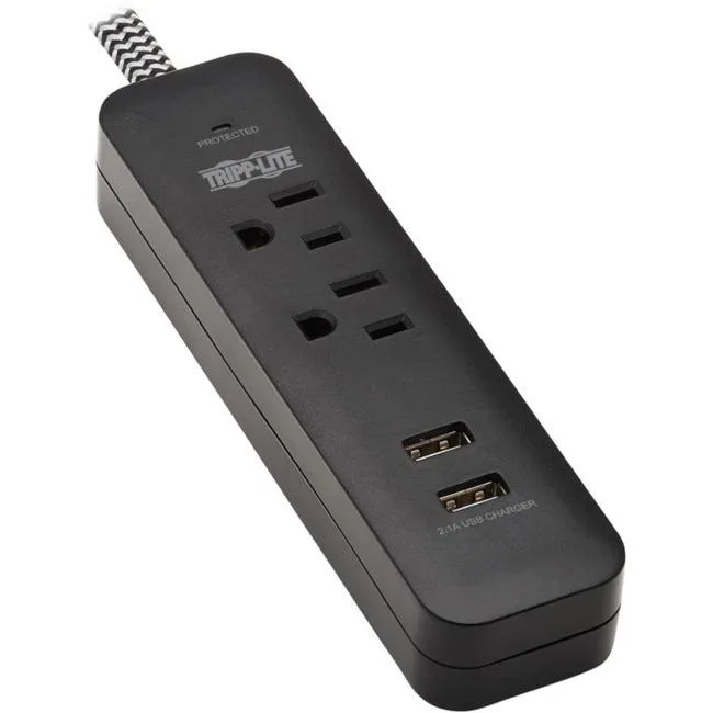 Tripp Lite Tripp Lite TLP206USB surge protector 2-outlet 2 USB 2.1A 450 joules — product photo