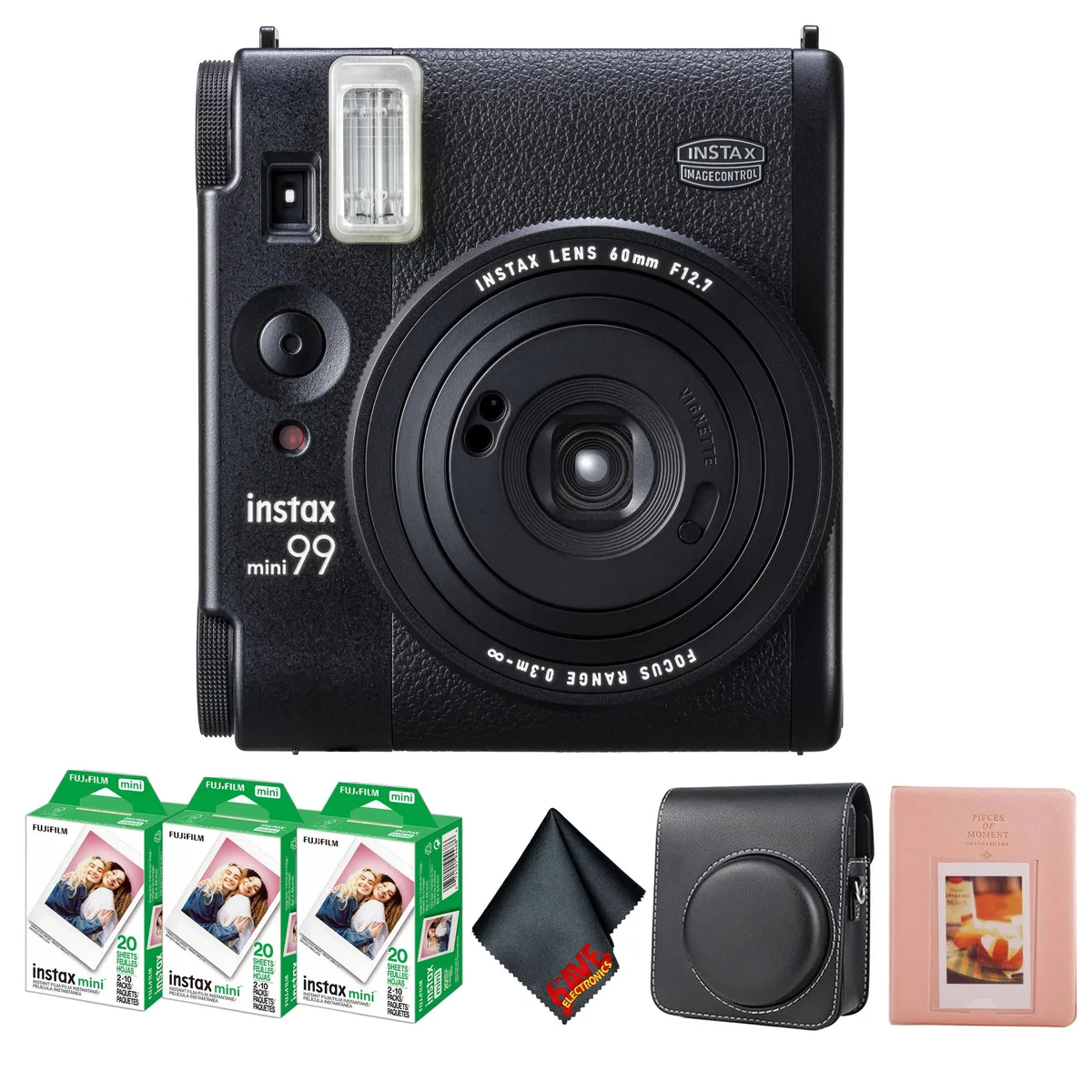 FUJIFILM FUJIFILM INSTAX MINI 99 film camera bundle with 60 photos and 64-pocket album — product photo