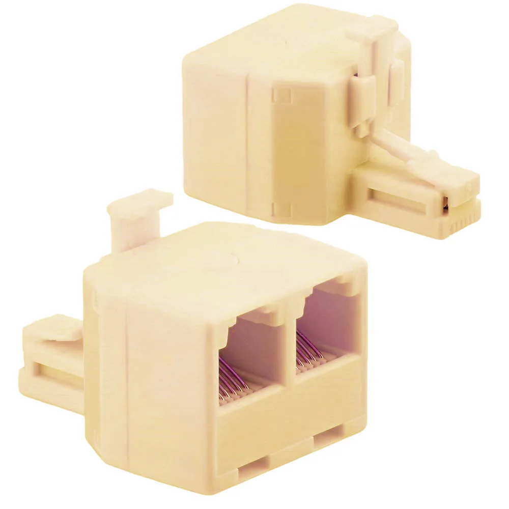 TeKit TeKit RJ11 Duplex Splitter 1 Male to 2 Female Grey 2 Pack — product photo