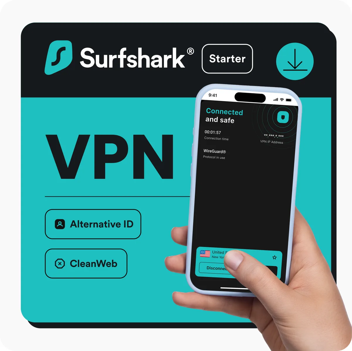 Surf Sharks Inc Surf Sharks Inc SSS1C1Y-RLUS-E internet security VPN 1 year unlimited devices — product photo