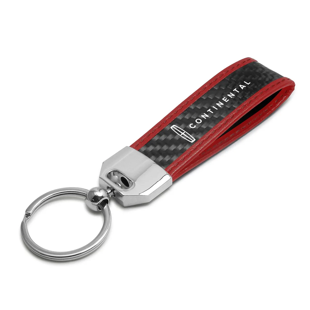 iPick Image, LLC iPick Image, LLC Lincoln Continental Carbon Fiber Key Chain Red Stitching — product photo