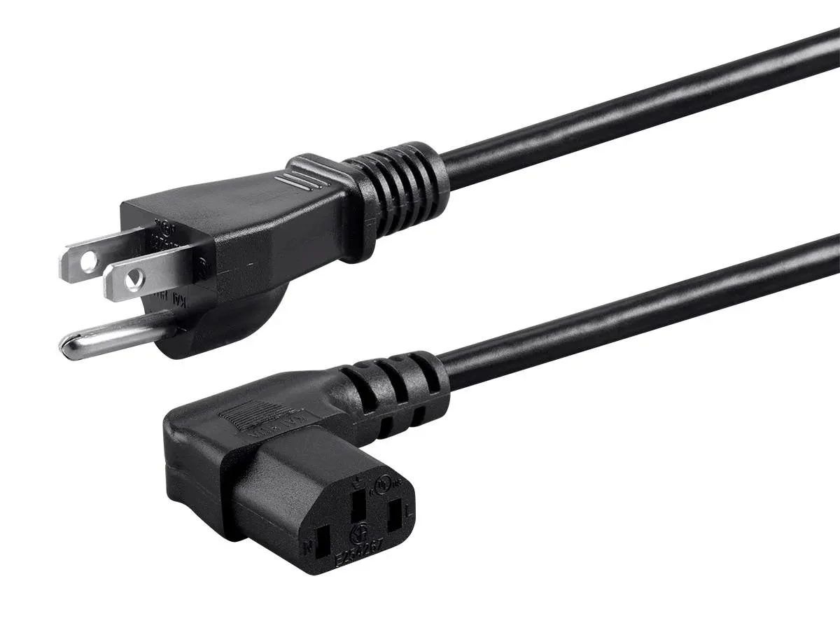 Monoprice Inc. Monoprice 127312 6ft 18AWG 10A 90-degree C13 computer power cord — product photo