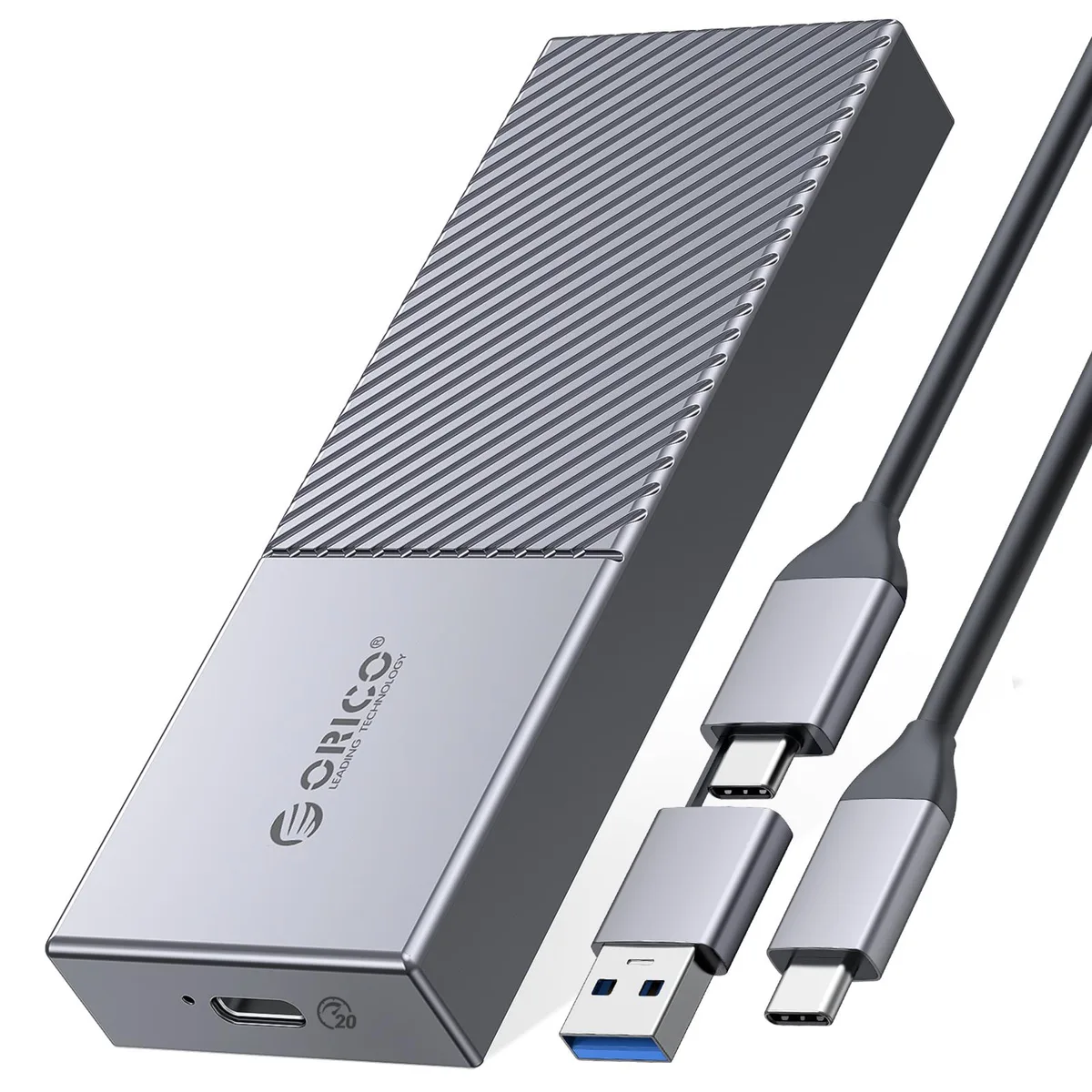 Orico Orico USB 3.2 Gen2x2 20Gbps M.2 NVMe Aluminum Enclosure Gray — product photo