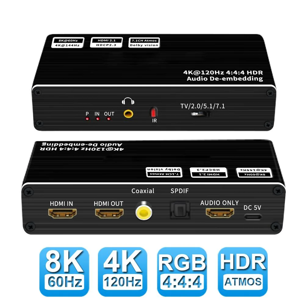 LUOM LUOM OZ8V1 HDMI 2.1 Audio Extractor 8K 60Hz 48Gbps 7.1CH — product photo
