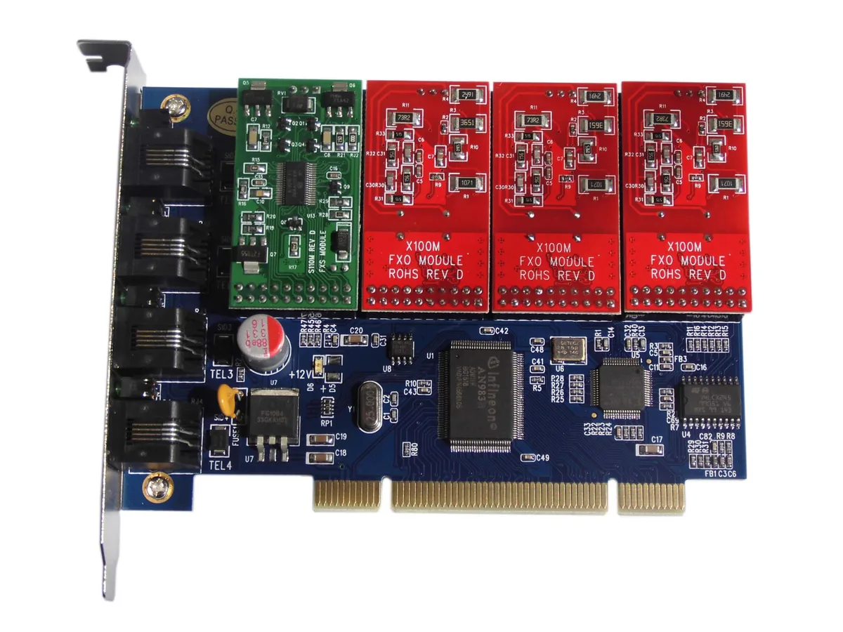 SunnyStar Co., Ltd SunnyStar Co., Ltd TDM400P 1FXS 3FXO VoIP PCI 2.2 card — product photo