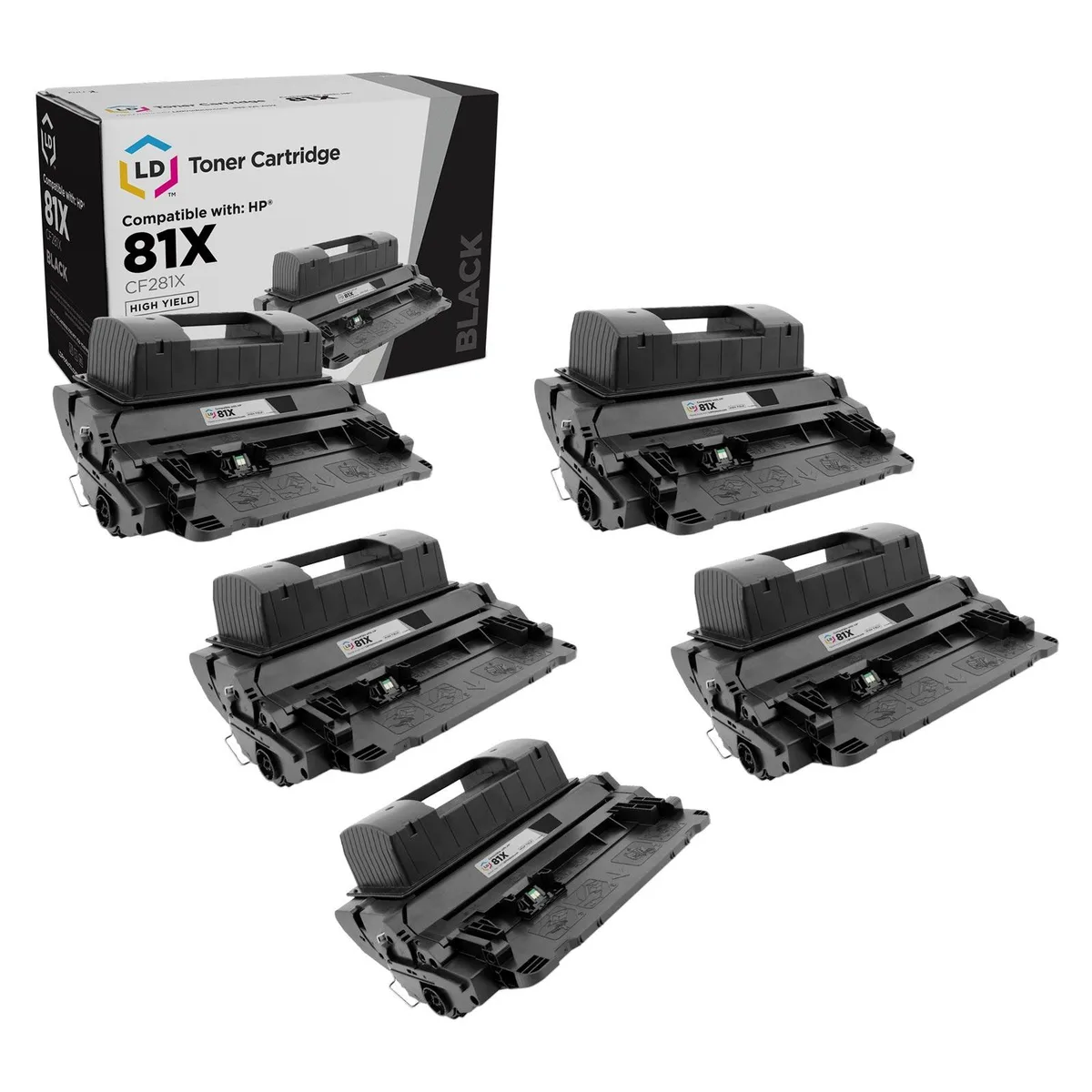 LD Products LD Products Compatible Toner Cartridge HP 81X CF281X High Yield Black 5-Pack — product photo
