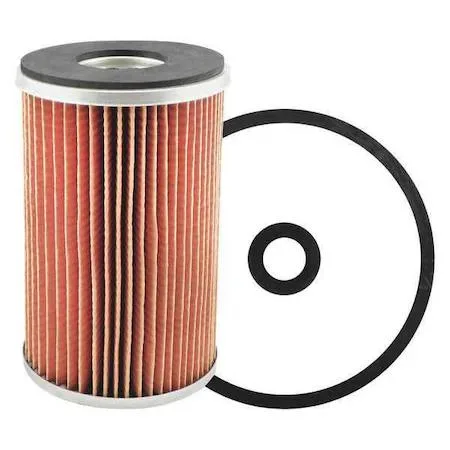 Transparent cylindrical oil filter element with attached end seals and gaskets