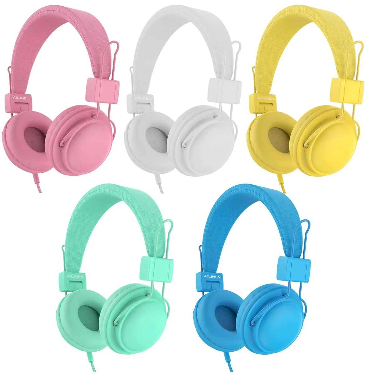 Ailihen Ailihen Kids Headphones 5-Pack Light Color 2 in 1 accessory — product photo