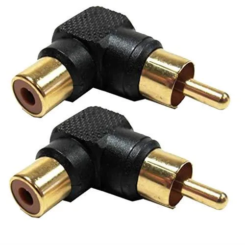 iMBAPrice iMBAPrice Right-Angle Gold RCA Female-to-Male Adapter 2 Pack — product photo