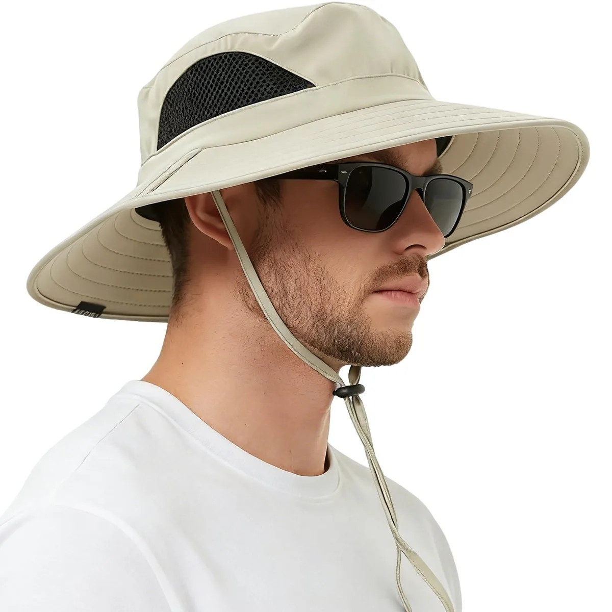 Wide Brim Sun Hat Black 3.9" Brim UPF 50+ Packable — product photo