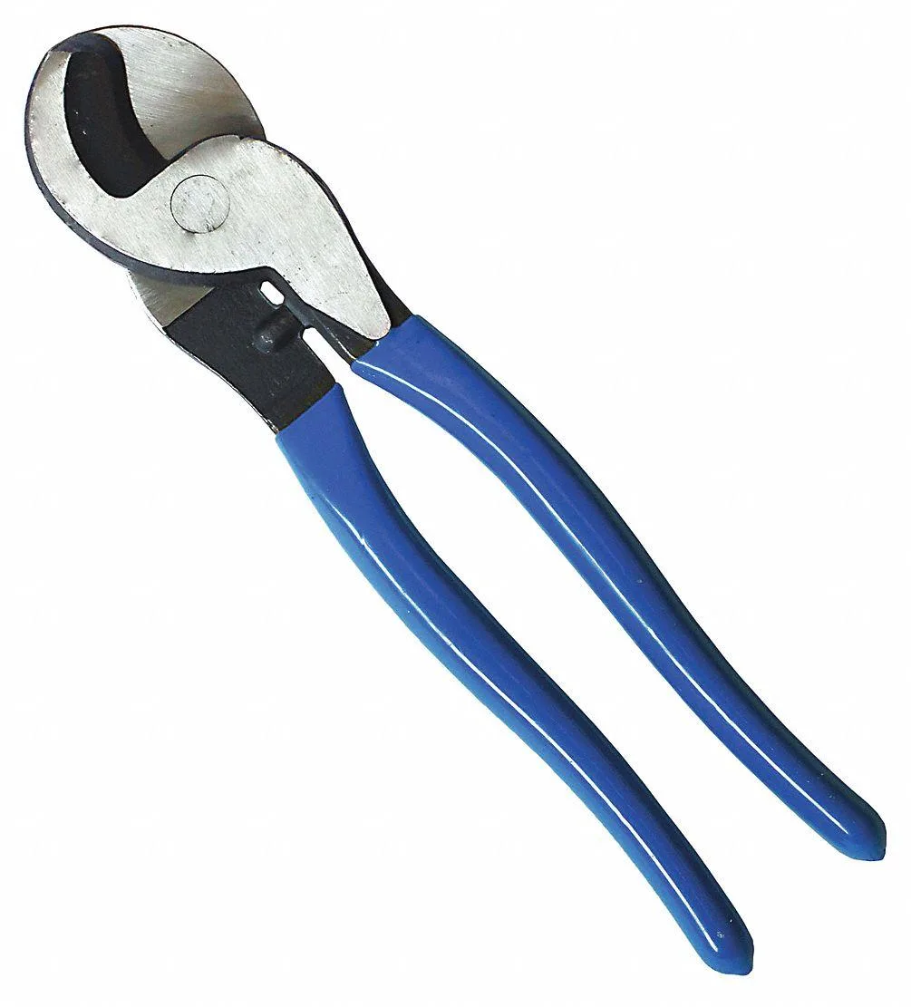 Westward cable cutter with blue non-slip handles and matte jaws