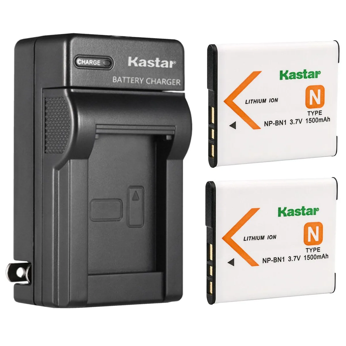 Kastar Kastar NP-BN1 2-Pack Battery &amp; AC Wall Charger for Sony DSC-W530 W550 W560 W570 W580 W610 — product photo