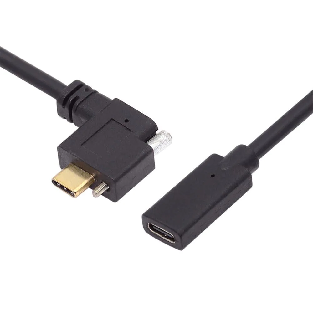 Fervit Fervit USB 3.1 Type-C Right-Angle Male-Female Locking Cable 30cm — product photo