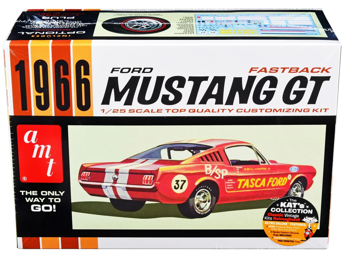 AMT AMT 1966 Ford Mustang GT Fastback 1/25 Scale Model Kit 130 Parts — product photo