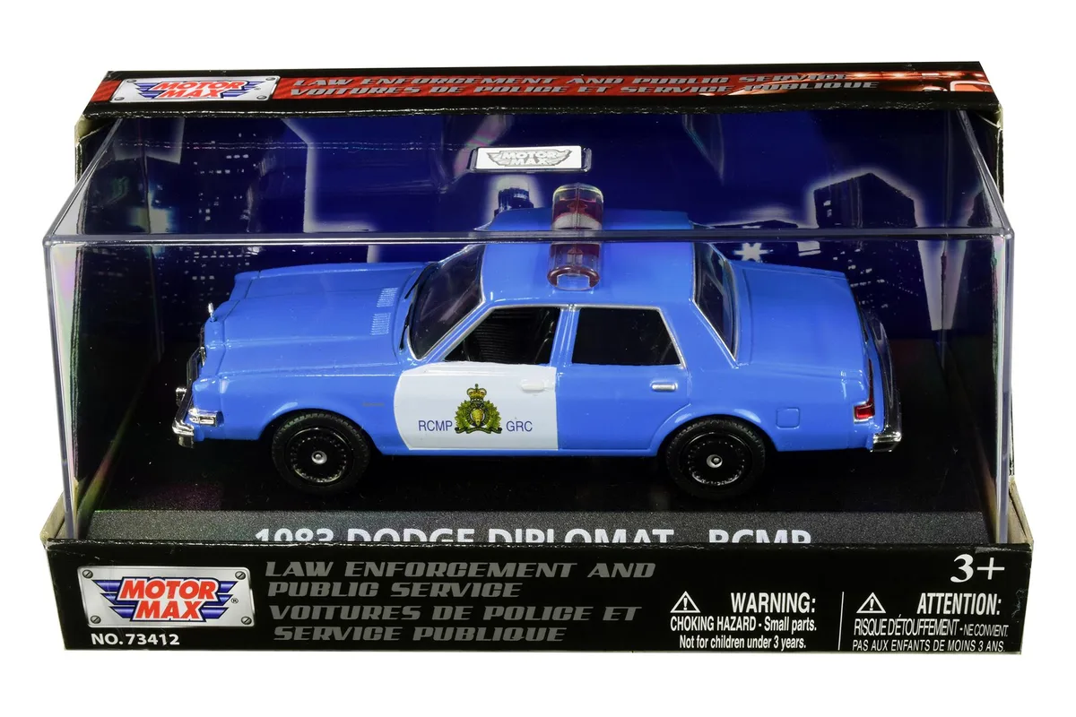 MOTORMAX MOTORMAX 1983 Dodge Diplomat RCMP Light Blue White 1/43 Diecast Vehicle — product photo