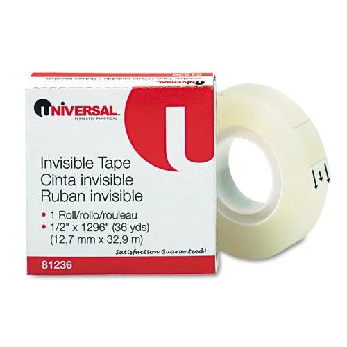 Universal Business Supply Universal Business Supply UNV81236 Invisible Tape .5" x 1296" 1" Core Clear — product photo