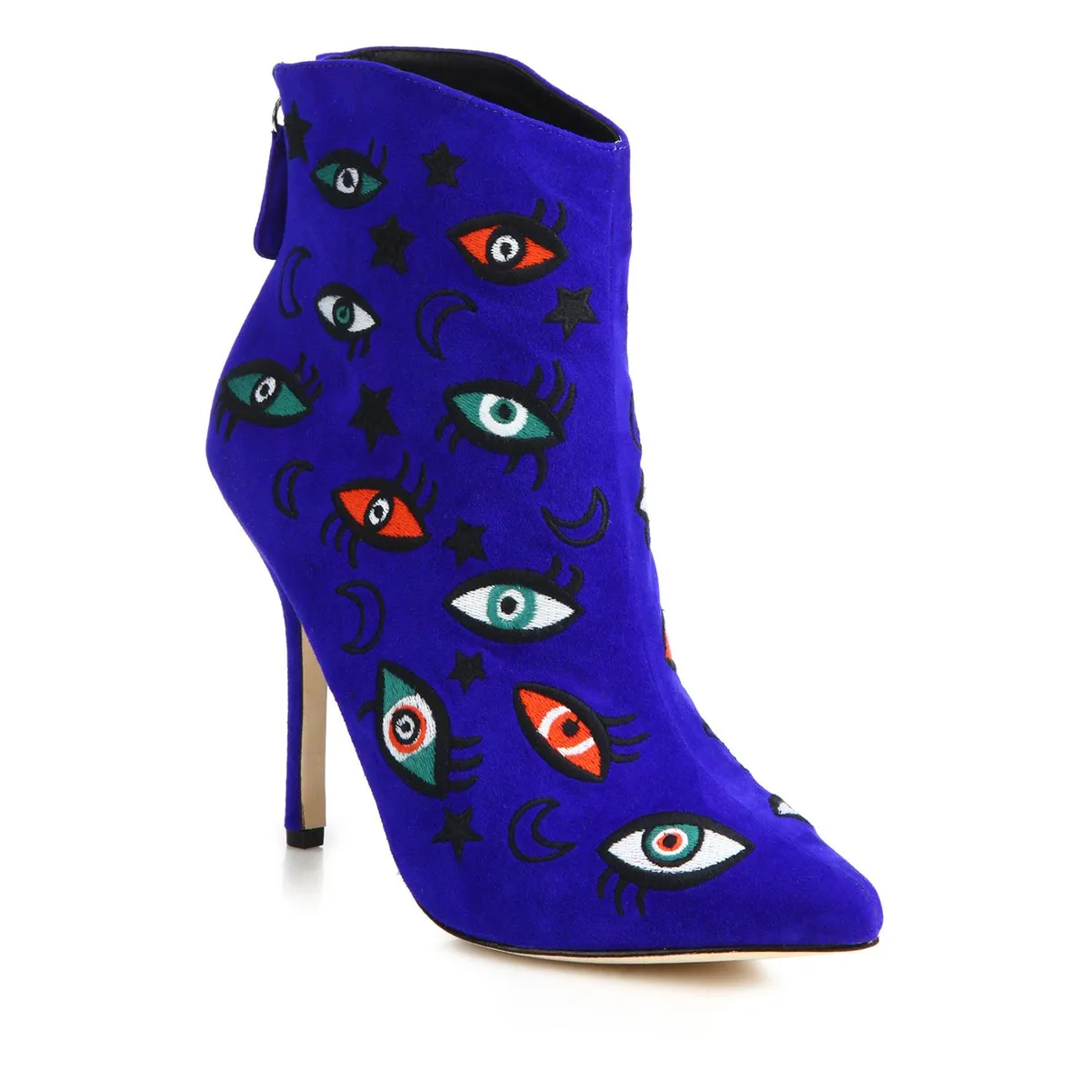 Isa Tapia Isa Tapia Juliette Embroidered Suede Booties Blue Size 35 — product photo