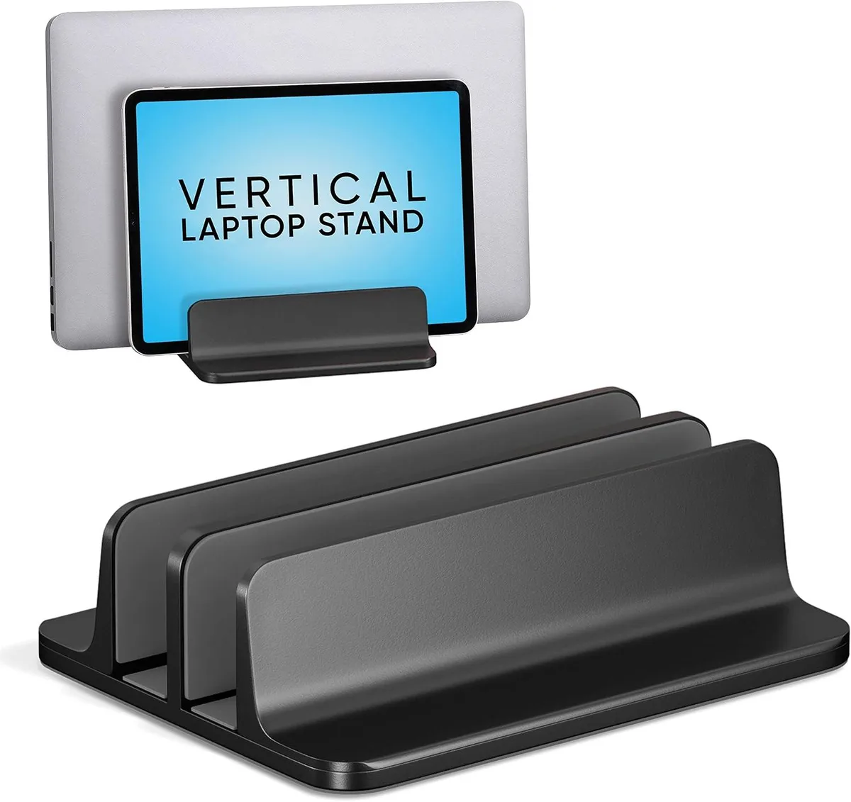 globalcrown globalcrown Vertical Laptop Stand Dual Slots Black 59 1.57 — product photo