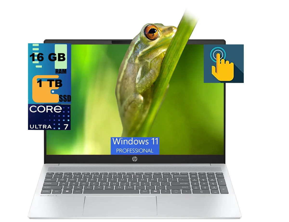 HP HP OmniBook 5 16 laptop Intel Core Ultra 7 255U 16GB 1TB SSD Windows 11 Pro — product photo