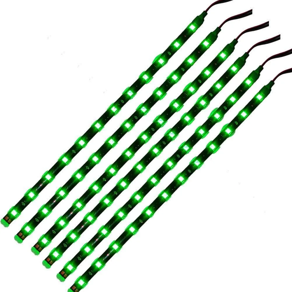 BFKK BFKK 12V IP65 12 LED 1ft Underbody Strip Green Pack of 6 — product photo