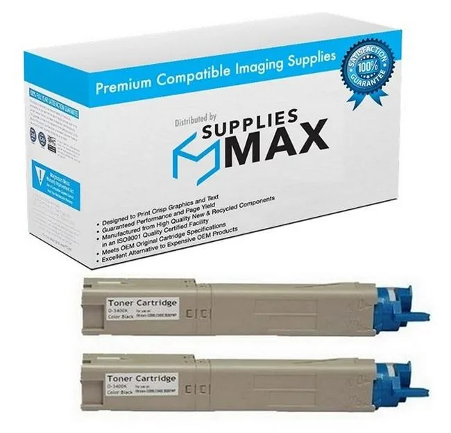 SuppliesMax SuppliesMax 43459304_2PK Black Toner Cartridge 2-Pack 2500 Pages — product photo