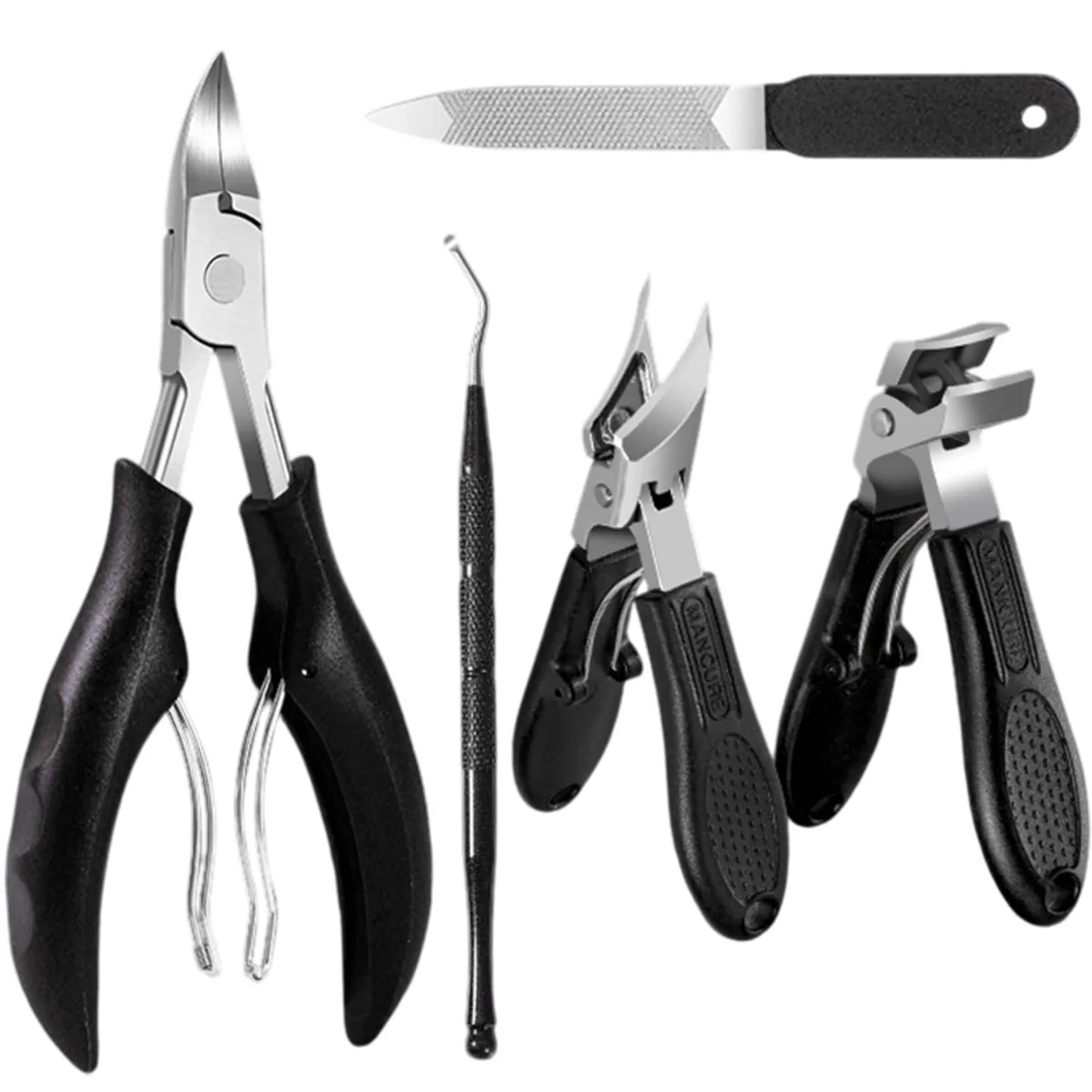 22-7 5-Piece Toenail Trimmer Set, 16mm Jaw, 25° Curved Blades — product photo