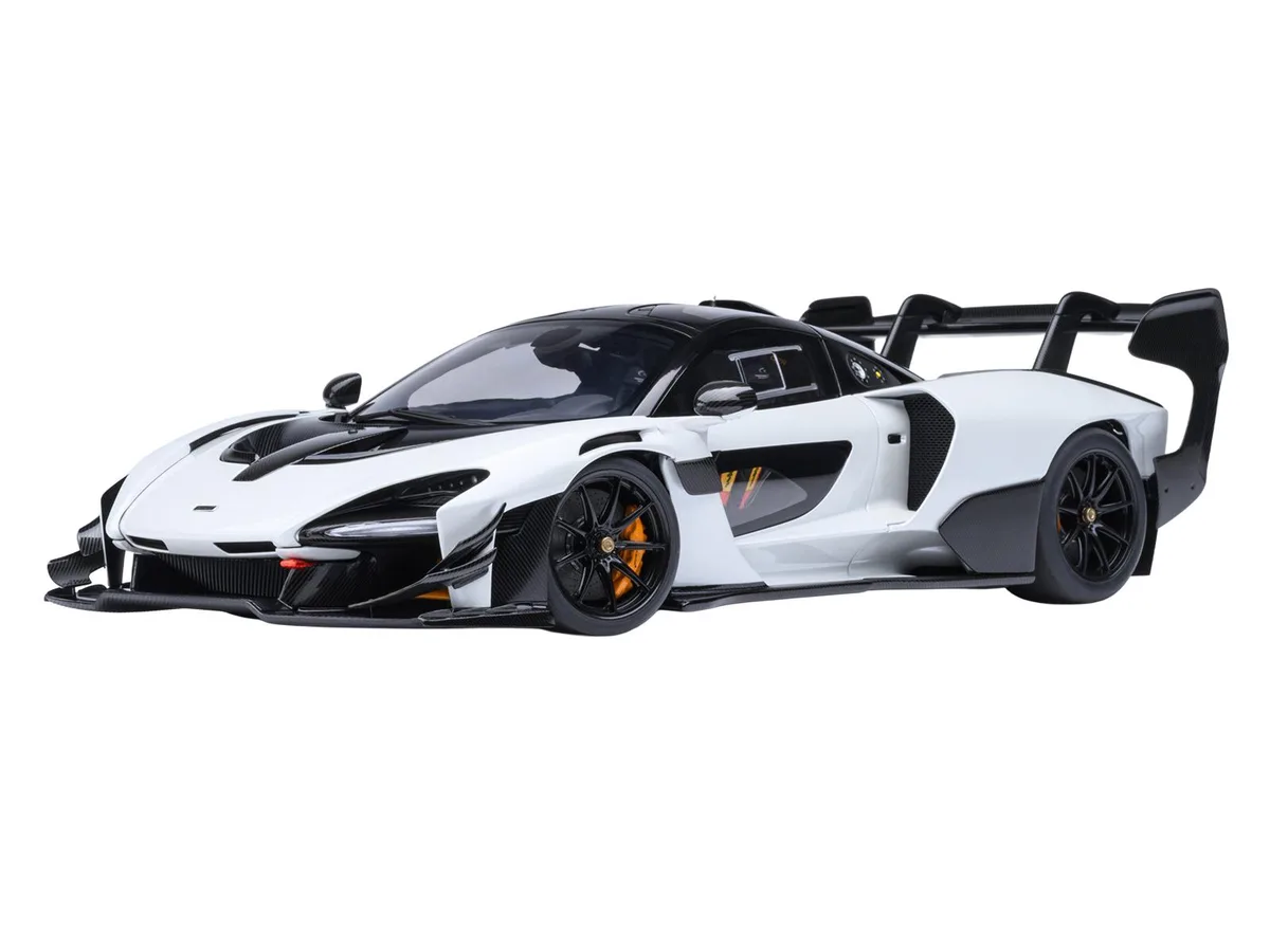 Autoart Autoart McLaren Senna GTR Silica White with Black Top 1/18 hobby collectible — product photo