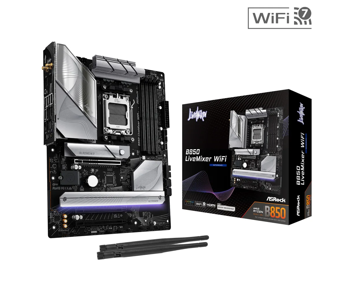 ASRock ASRock B850 Live Mixer WiFi AMD motherboard AM5 DDR5 256GB — product photo