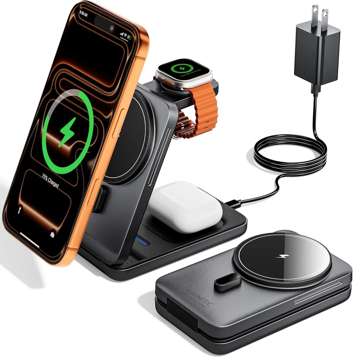 FLEANE FLEANE 3-in-1 MagSafe Charger iPhone 12-17 Watch AirPods — product photo